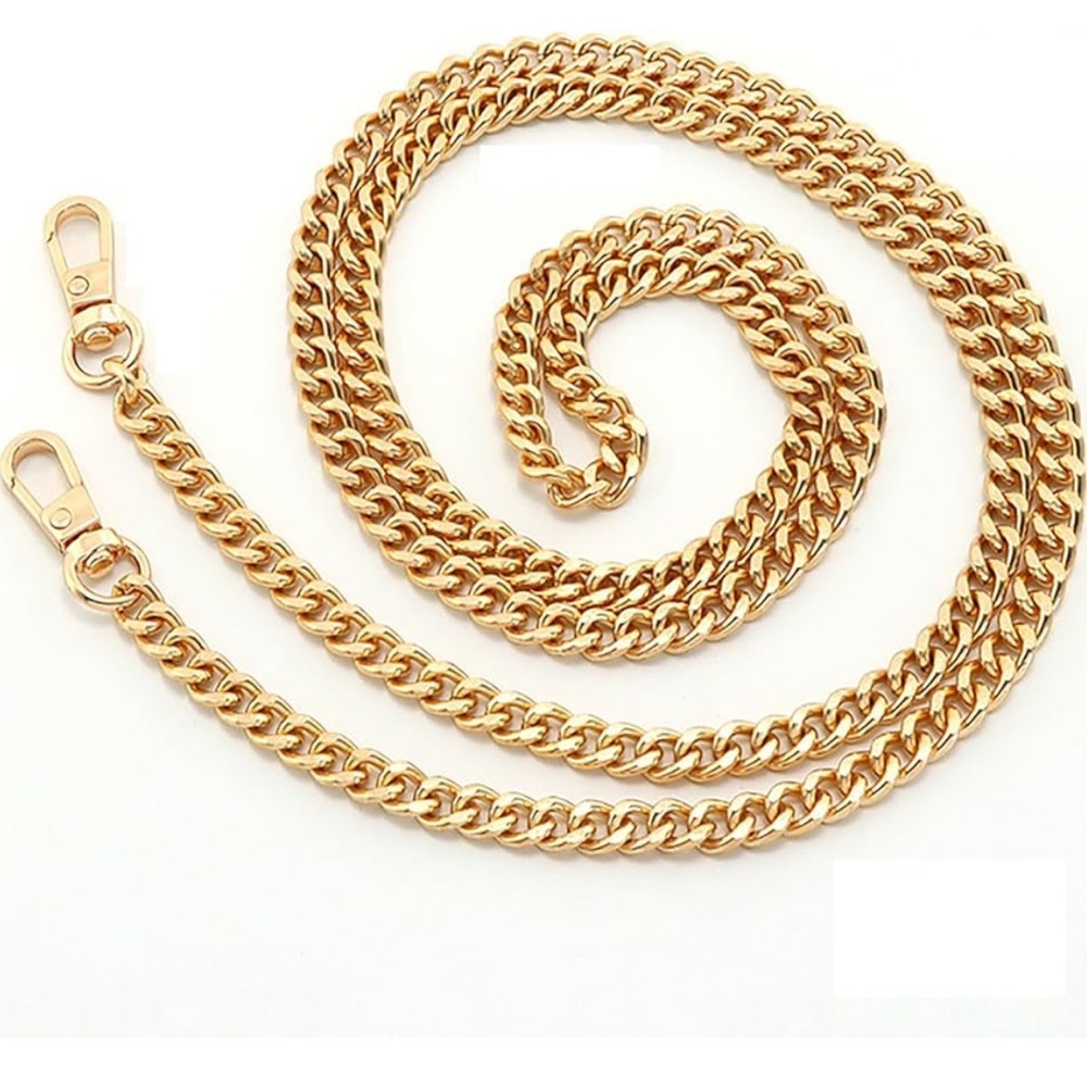🆕 47" Gold Purse Chain Strap, Metal Braided Chain Strap,